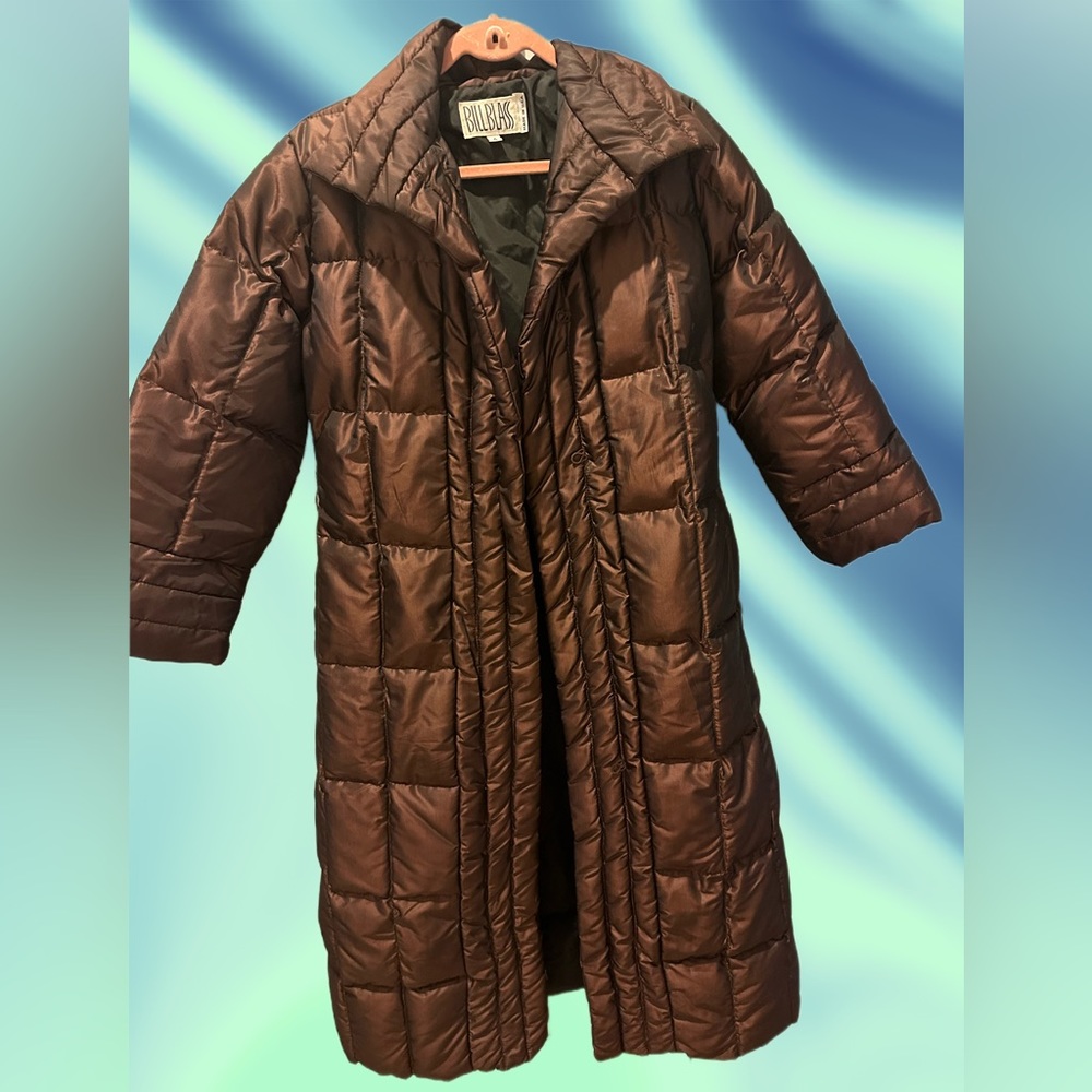 Vintage Bill Blass Metallic Full Length Puffer Size 4